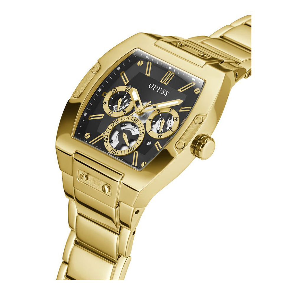 GUESS GW0456G1 Phoenix Gold‑Tone Men’s Multifunction Watch Black Dial