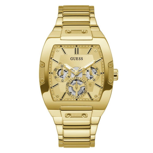 Guess Men's GW0456G2 Analog Watch — Analog Quartz Men Champagne Dial Gold Stainless Steel Strap Watch
