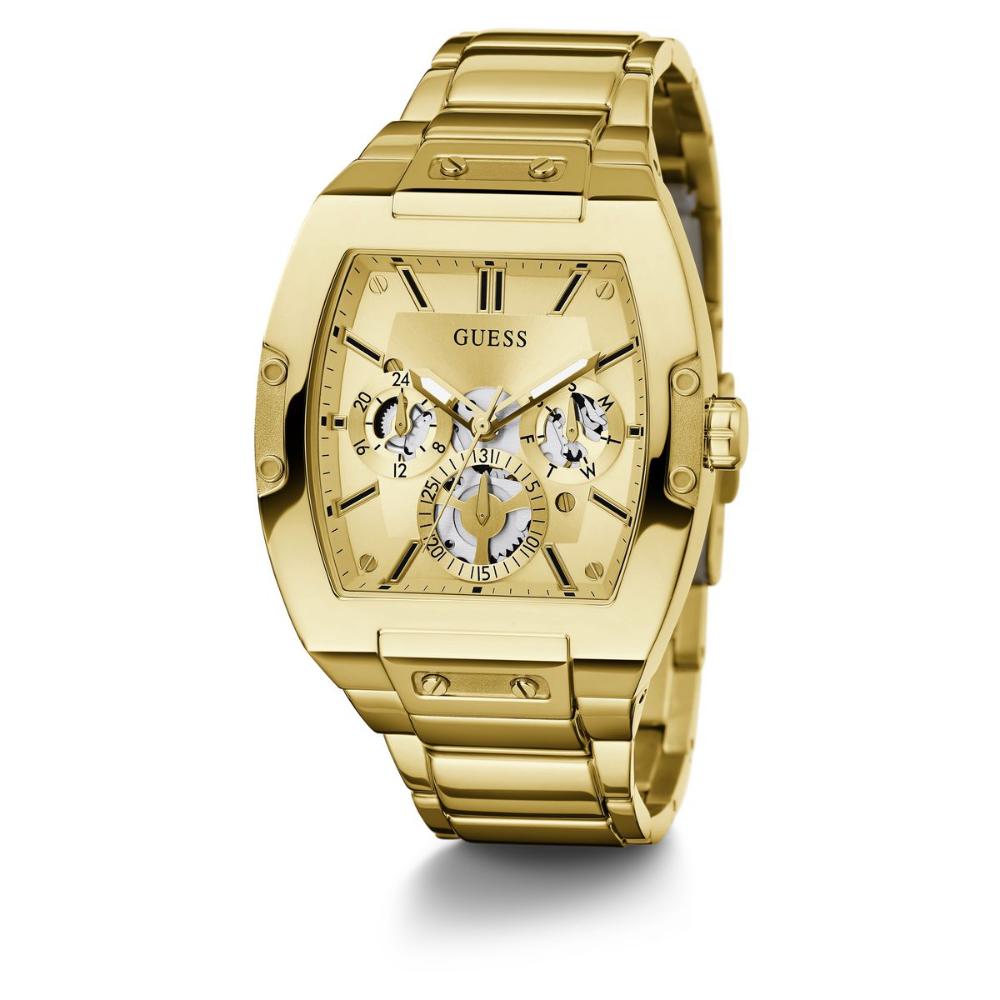 Guess Men's GW0456G2 Analog Watch — Analog Quartz Men Champagne Dial Gold Stainless Steel Strap Watch