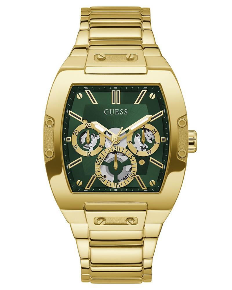 Guess GW0456G3 Quartz Analog Green Dial Men’s Watch with Gold-Tone Stainless Steel Strap