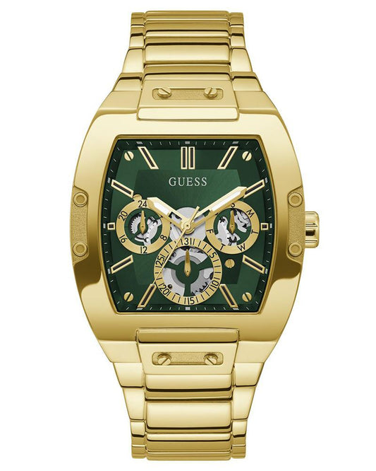 Guess GW0456G3 Quartz Analog Green Dial Men’s Watch with Gold-Tone Stainless Steel Strap