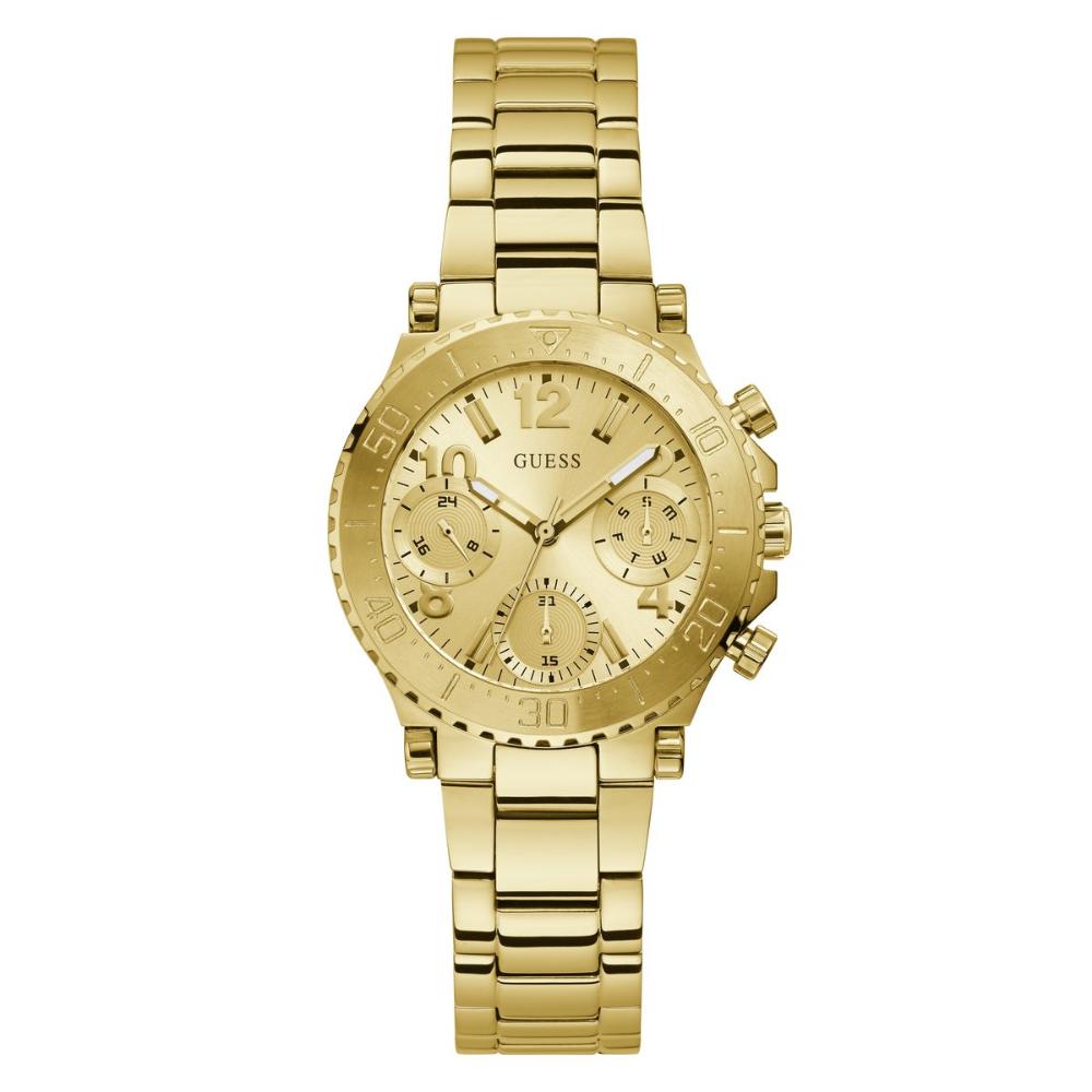 Guess GW0465L1 Quartz Chronograph Gold-Tone Women’s Watch with Champagne Dial & Stainless Steel Strap