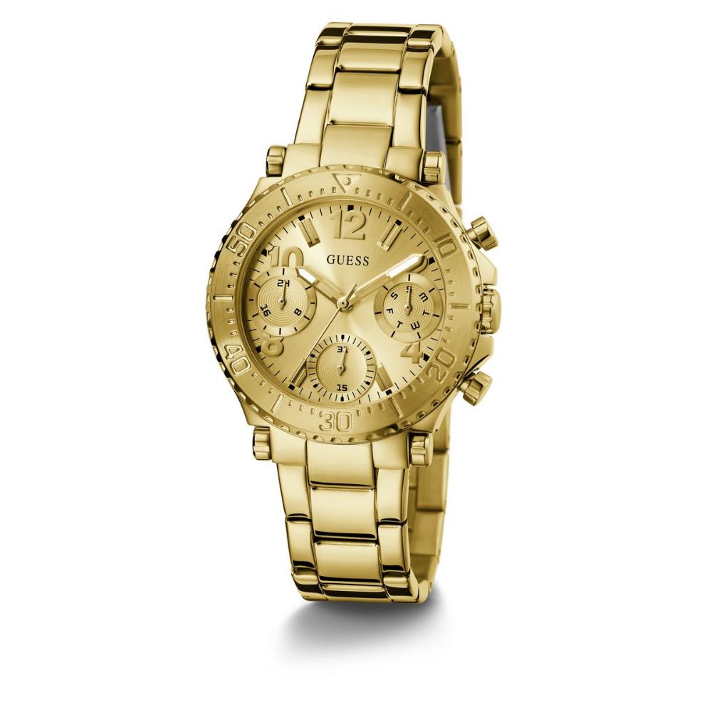 Guess GW0465L1 Quartz Chronograph Gold-Tone Women’s Watch with Champagne Dial & Stainless Steel Strap