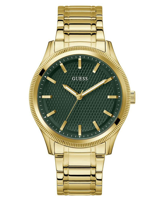 Guess GW0626G2 Quartz Analog Green Dial Men’s Watch with Gold-Tone Stainless Steel Strap