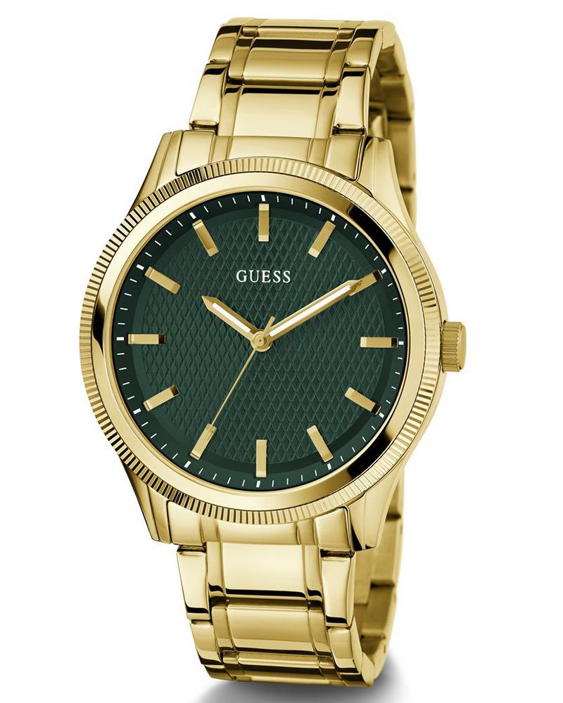 Guess GW0626G2 Quartz Analog Green Dial Men’s Watch with Gold-Tone Stainless Steel Strap
