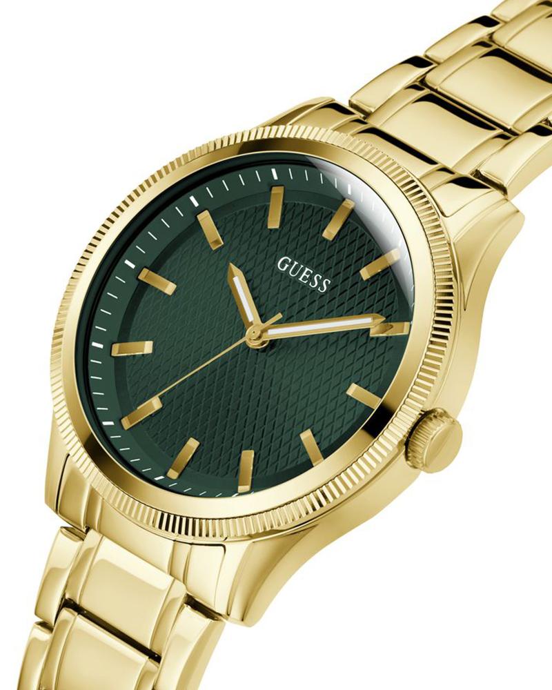 Guess GW0626G2 Quartz Analog Green Dial Men’s Watch with Gold-Tone Stainless Steel Strap