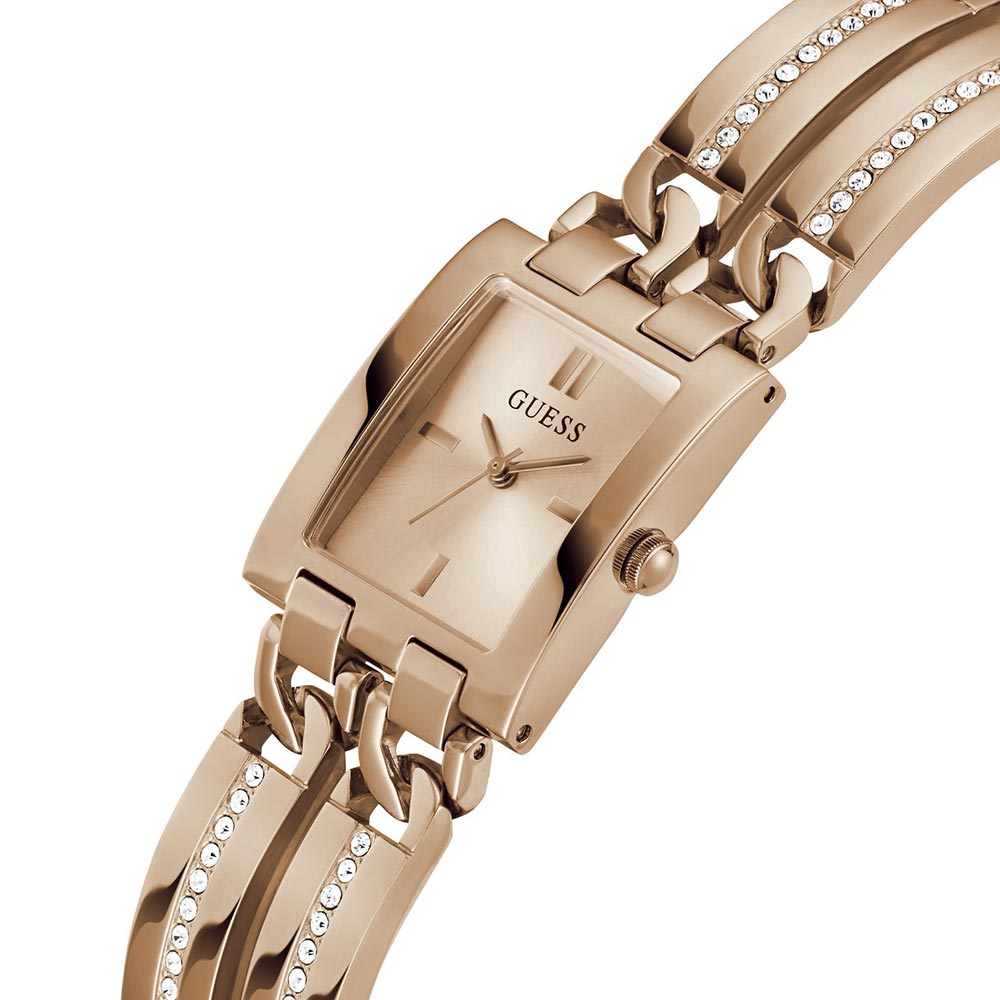 Guess GW0668L3 Quartz Analog Rose-Gold Rectangle Women’s Watch with Stainless Steel Bracelet