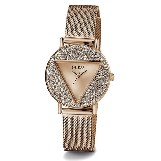 Guess GW0671L3 Quartz Analog Rose Gold Dial Women’s Watch with Mesh Strap