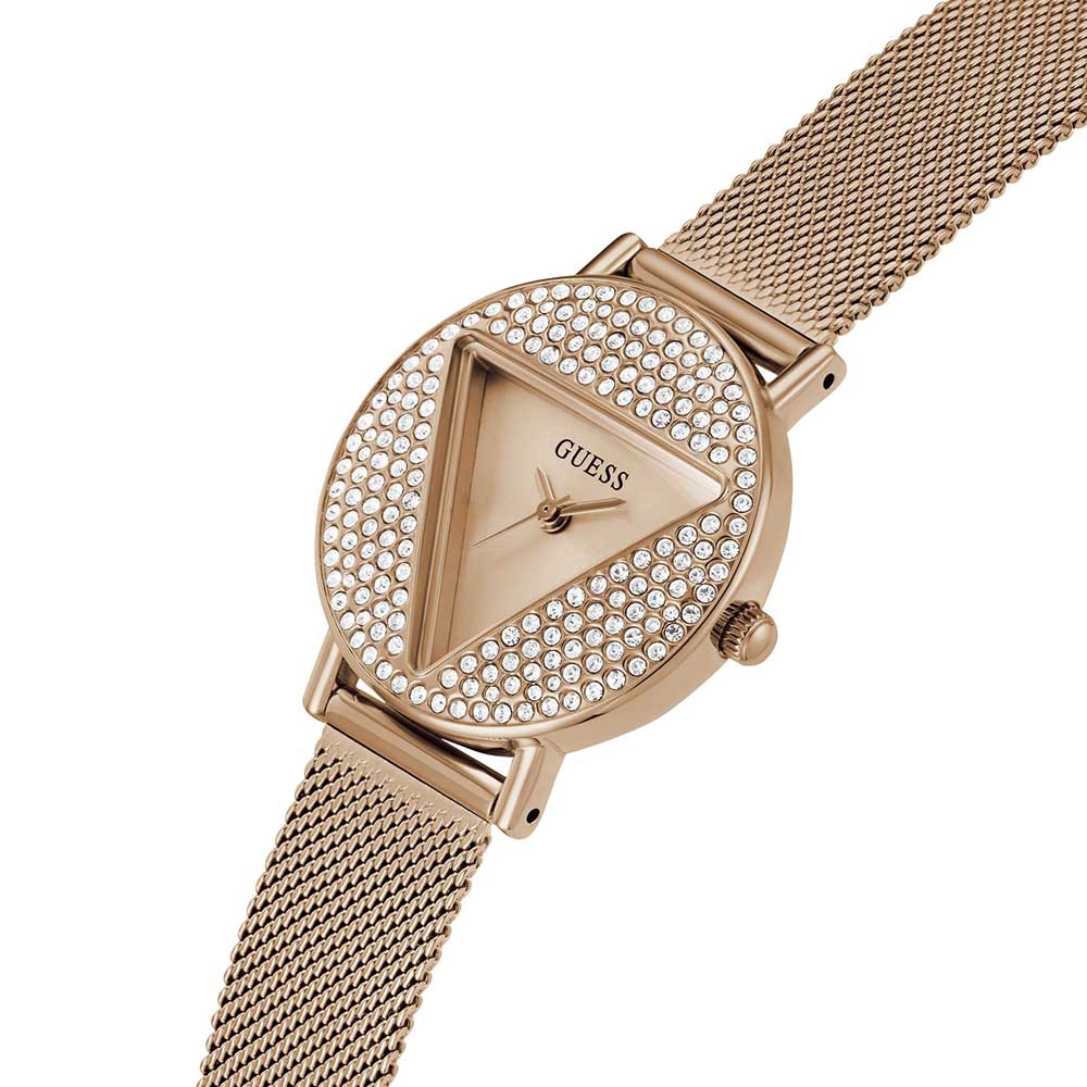 Guess GW0671L3 Quartz Analog Rose Gold Dial Women’s Watch with Mesh Strap