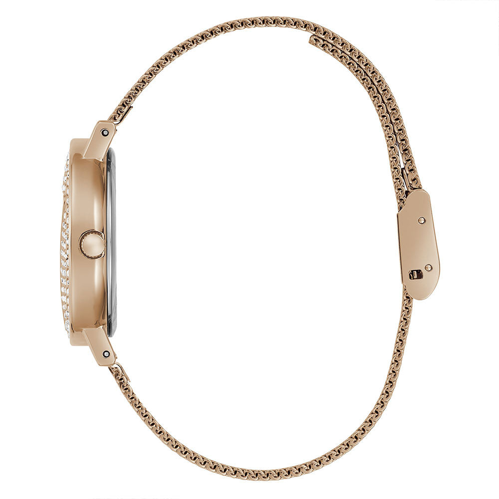 Guess GW0671L3 Quartz Analog Rose Gold Dial Women’s Watch with Mesh Strap