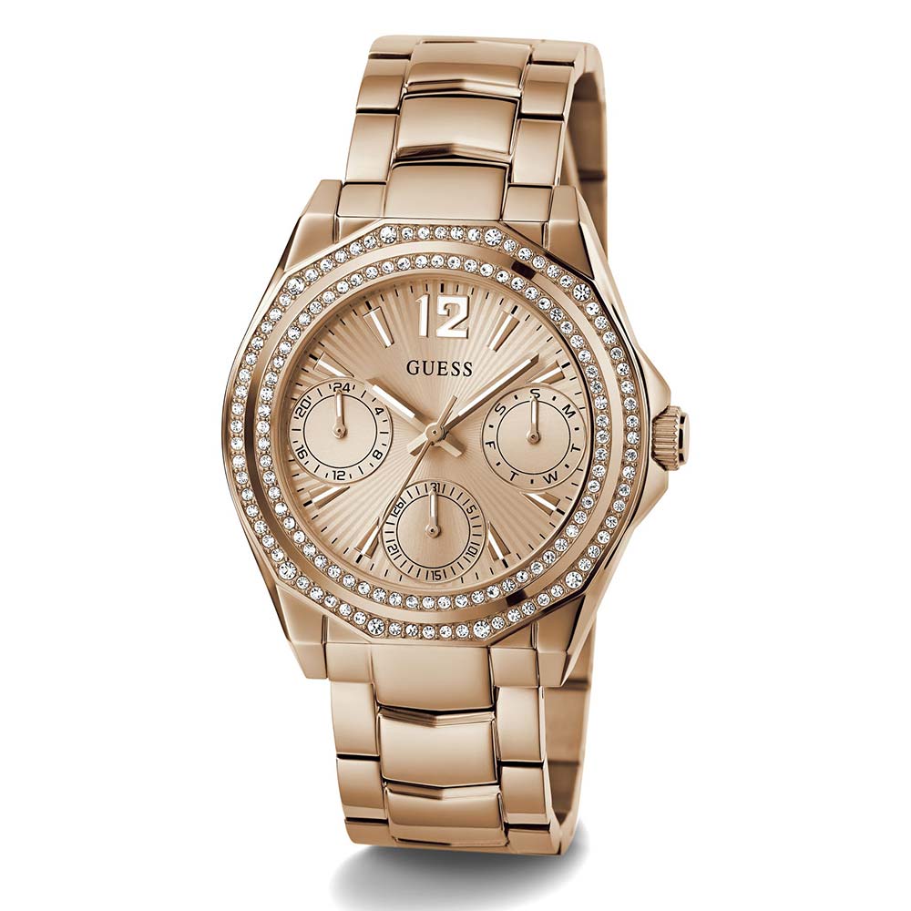 Guess GW0685L3 Analog Quartz Women Rose Gold Dial Rose Gold Stainless Steel Bracelet Watch