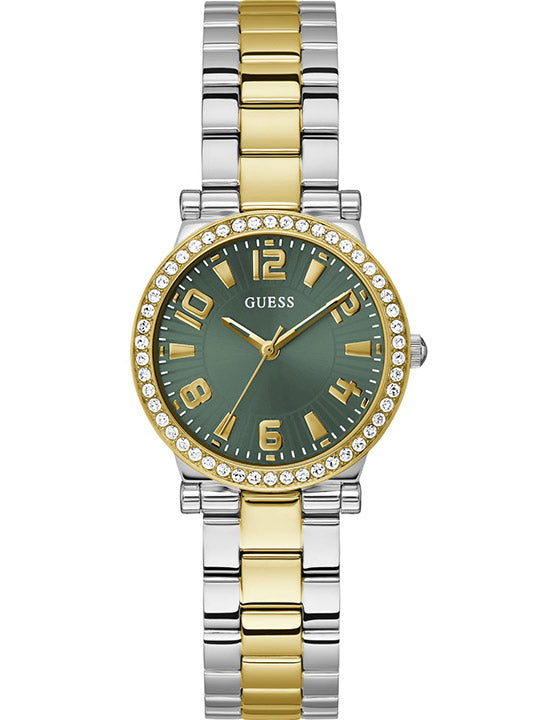Guess GW0686L2 Guess Fawn Two-Tone Silver & Gold Women Green Dial Analog Quartz Watch