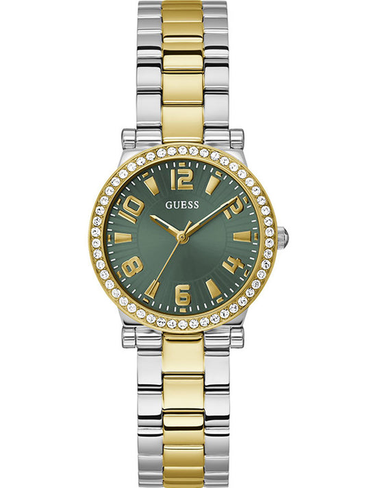 Guess GW0686L2 Guess Fawn Two-Tone Silver & Gold Women Green Dial Analog Quartz Watch