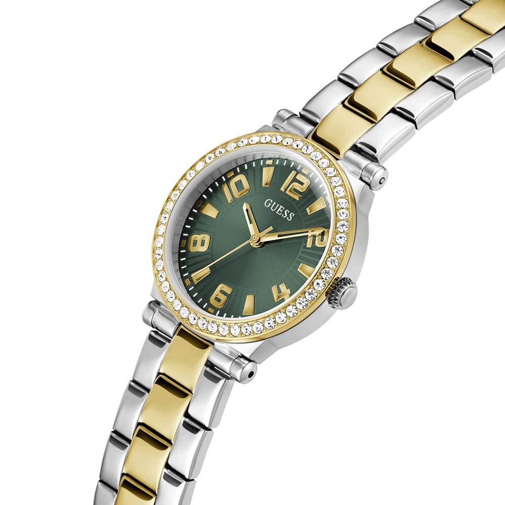 Guess GW0686L2 Guess Fawn Two-Tone Silver & Gold Women Green Dial Analog Quartz Watch