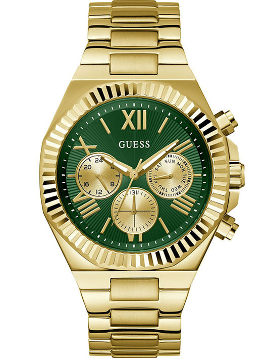 GUESS GW0703G2 Quartz Men’s Gold-Tone Multi-Function Watch with Green Dial
