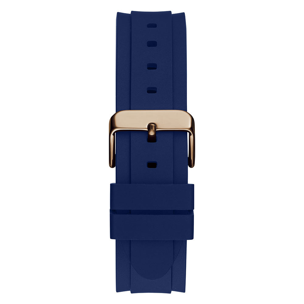 Guess GW0708G3 Men’s Parker Blue & Rose Gold-Tone Silicone Analog Quartz Watch