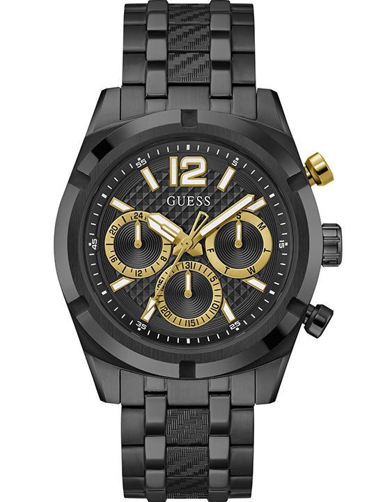 Guess GW0714G4 Quartz Analog Black Chronograph Men’s Watch with Black Recycled Steel Strap