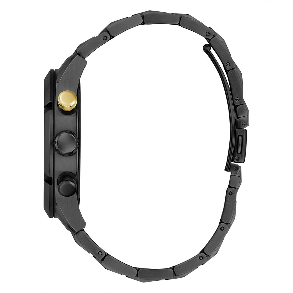 Guess GW0714G4 Quartz Analog Black Chronograph Men’s Watch with Black Recycled Steel Strap