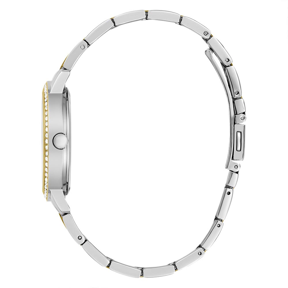GUESS GW0725L1 Quartz Women’s Heartless Silver-Tone Analog Watch with White Dial