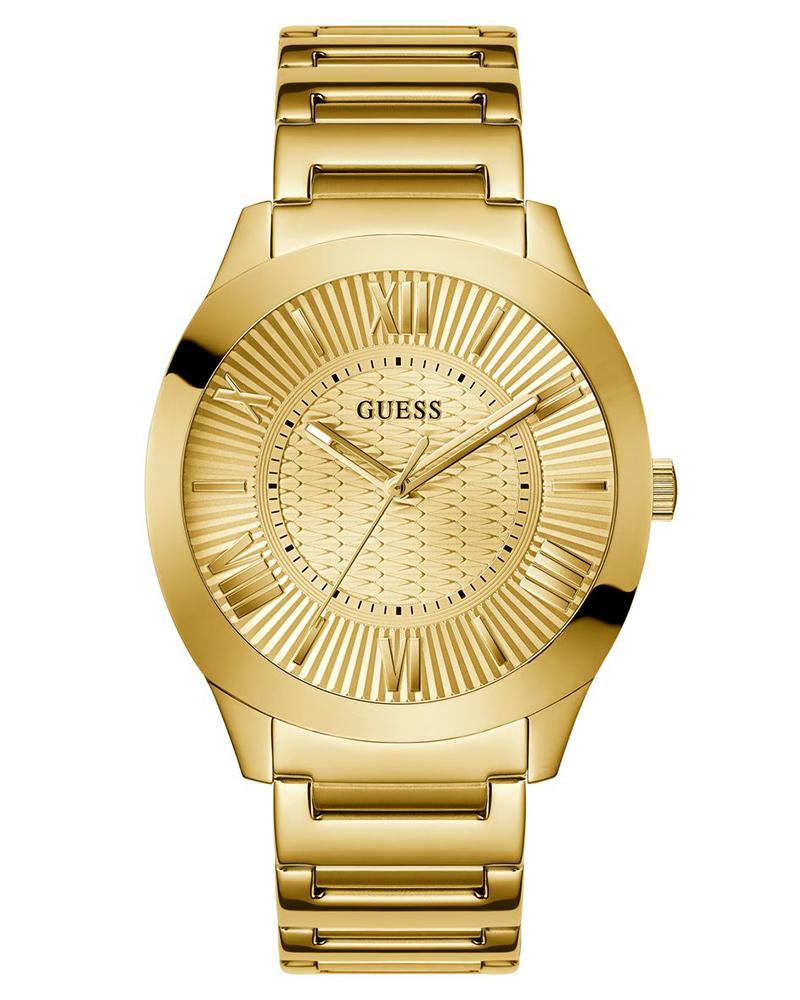 Guess GW0727G1 Men’s Arc Round Dial Quartz Analog Watch Analog Quartz Men Gold Tone Dial Gold Stainless Steel Strap Watch