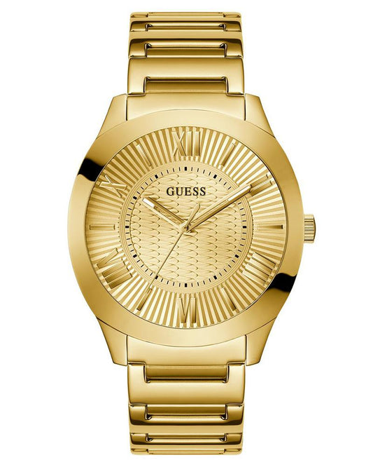 Guess GW0727G1 Men’s Arc Round Dial Quartz Analog Watch Analog Quartz Men Gold Tone Dial Gold Stainless Steel Strap Watch