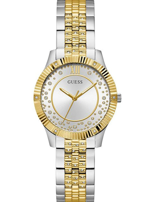 GUESS GW0765L1 Quartz Women’s Starstruck Silver-Tone Analog Watch with Silver Dial & Two-Tone Strap