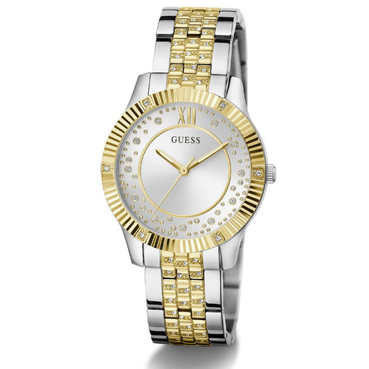 GUESS GW0765L1 Quartz Women’s Starstruck Silver-Tone Analog Watch with Silver Dial & Two-Tone Strap