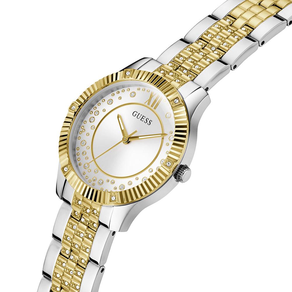 GUESS GW0765L1 Quartz Women’s Starstruck Silver-Tone Analog Watch with Silver Dial & Two-Tone Strap