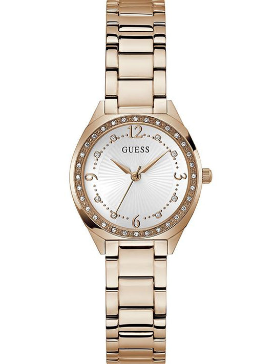 GUESS GW0767L3 Quartz Women’s Charlotte Rose-Gold Analog Watch with White Dial