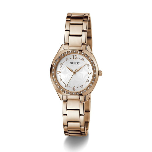 GUESS GW0767L3 Quartz Women’s Charlotte Rose-Gold Analog Watch with White Dial