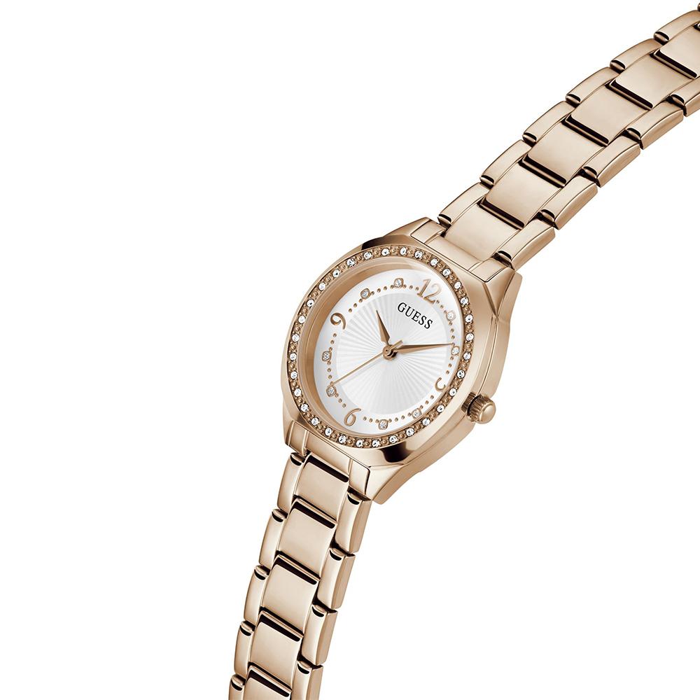 GUESS GW0767L3 Quartz Women’s Charlotte Rose-Gold Analog Watch with White Dial