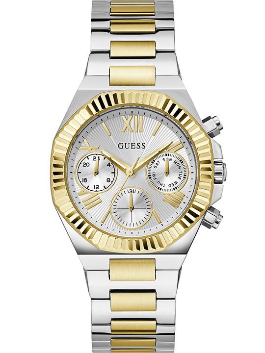 GUESS GW0769L3 Quartz Women’s Equality Two-Tone Multi-Function Watch with Silver Dial