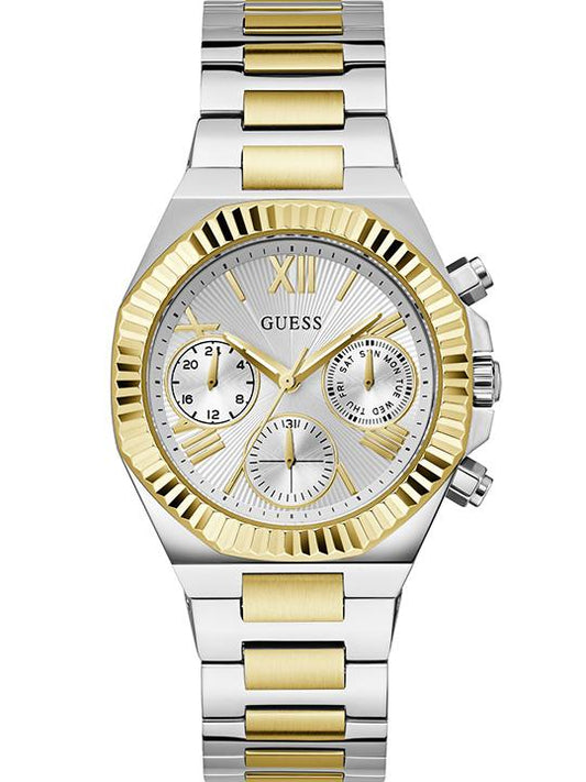 GUESS GW0769L3 Quartz Women’s Equality Two-Tone Multi-Function Watch with Silver Dial