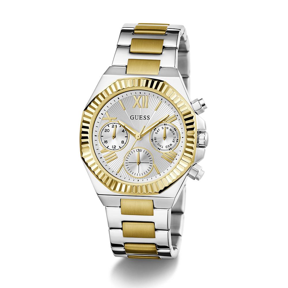 GUESS GW0769L3 Quartz Women’s Equality Two-Tone Multi-Function Watch with Silver Dial