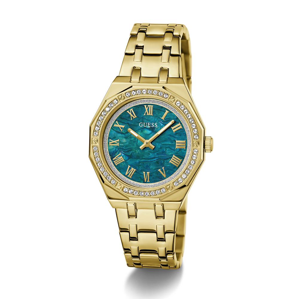 GUESS GW0770L2 Quartz Women’s Desire Gold-Tone Analog Watch with Green Dial