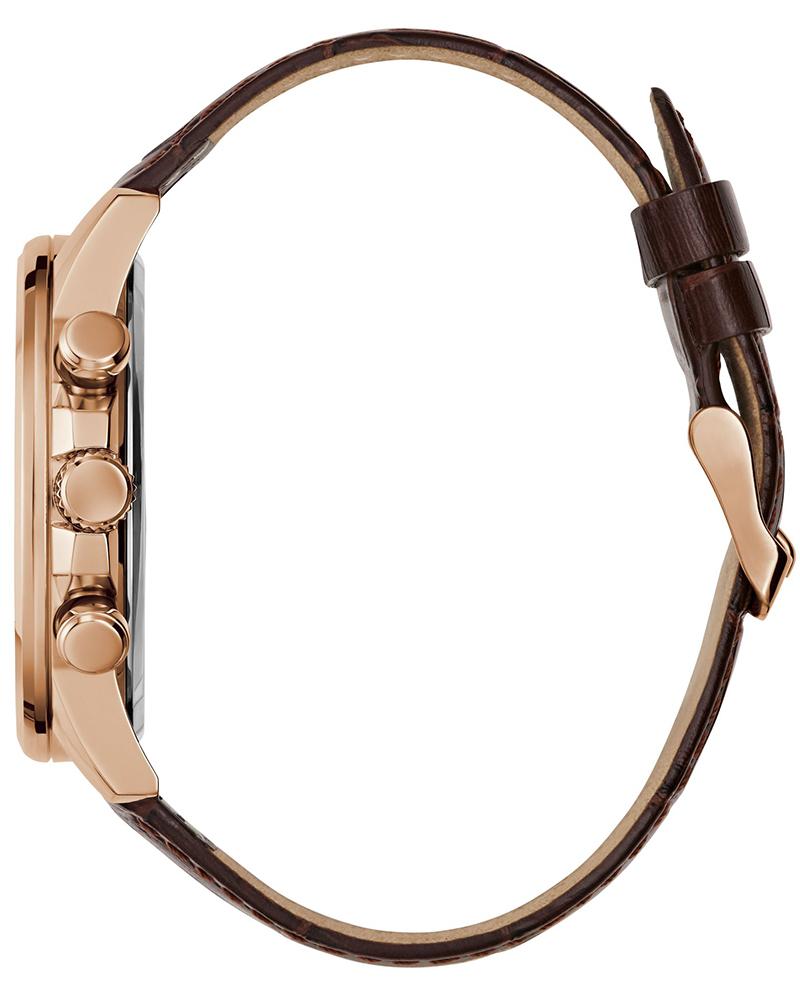 Guess GW0901G3 Men's Quartz Multifunction Watch Blue Dial Brown Leather Strap