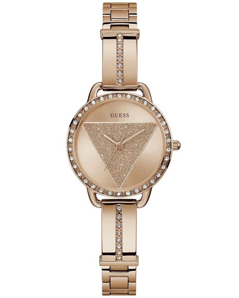 GUESS GW0914L3 Quartz Women’s Tri Bellini Rose-Gold Analog Watch with Crystal Accents & Stainless Steel Strap