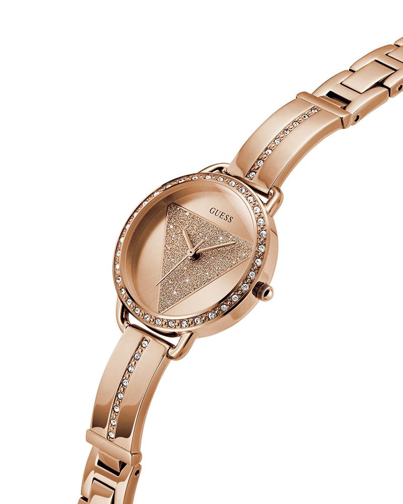 GUESS GW0914L3 Quartz Women’s Tri Bellini Rose-Gold Analog Watch with Crystal Accents & Stainless Steel Strap