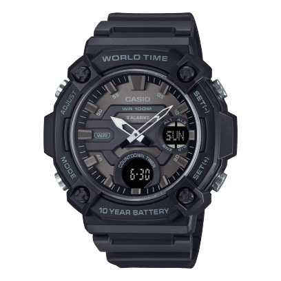 Casio AD285 Youth Men’s Analog-Digital Quartz Watch with Black Dial & Black Resin Strap