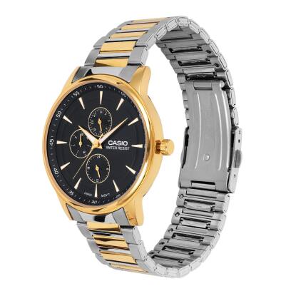 Casio A2459 Analog Quartz Men’s Enticer Watch | Black Dial | Two-Tone Stainless Steel Strap | Multifunction Sub-Dials