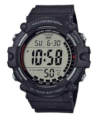 Casio D218 Youth Series Men’s Digital Quartz Watch with Black Dial & Black Resin Strap