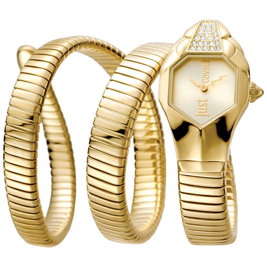 Just Cavalli JC1L022M0025 Glam Snake Women’s Champagne Dial Stainless Steel Watch