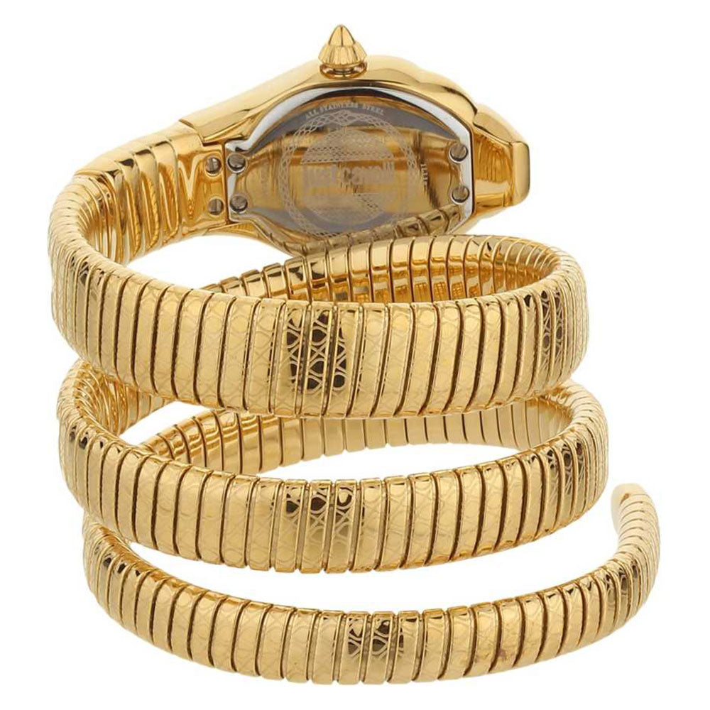 Just Cavalli JC1L112M0025 Women Quartz Champagne Dial Gold Stainless Steel Glam Snake Watch