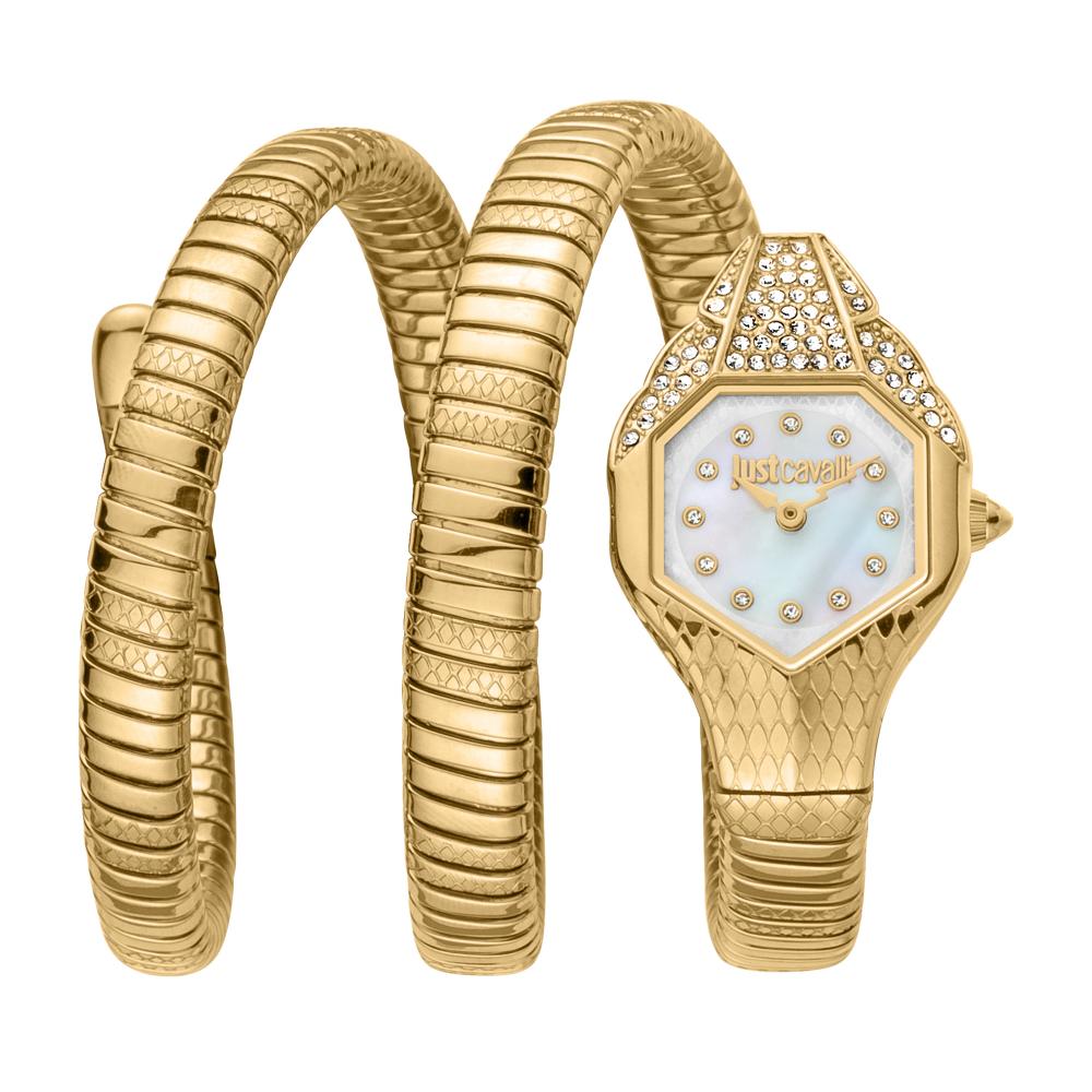 Just Cavalli JC1L193M0025 Women Quartz White Mother-of-Pearl Dial Gold Stainless Steel Glam Evo 7 Watch