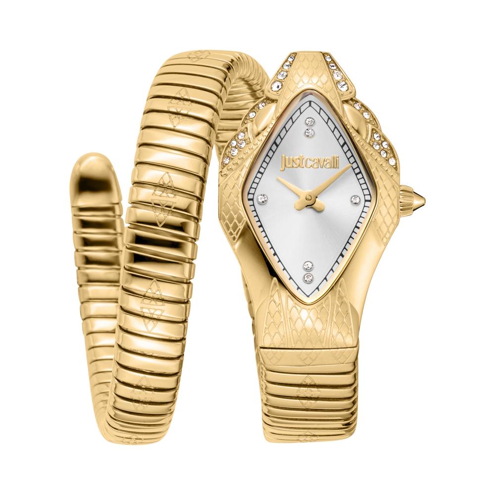 Just Cavalli JC1L306M0035 Women Quartz Silver Grey Dial Gold Stainless Steel Ferocious Watch