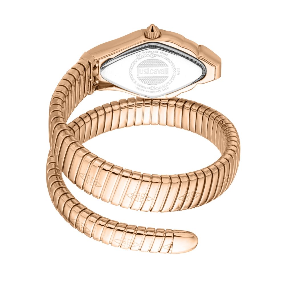 Just Cavalli JC1L306M0055 Women Quartz Olive Green Dial Rose-Gold Stainless Steel Snake Watch