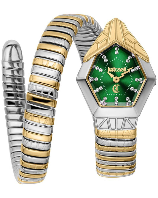 Just Cavalli JC1L358M0075 Gemma Women’s Dark Green Dial Two-Tone Stainless Steel Watch