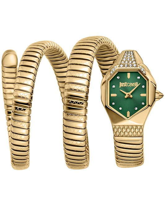 Just Cavalli JC1L370M0035 Ambra Women’s Yellow-Gold Stainless Steel Watch with Green Dial