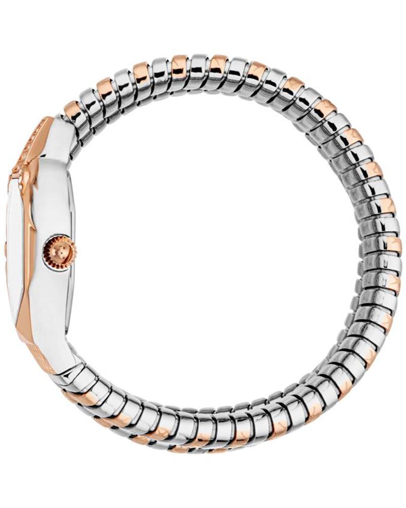 Just Cavalli JC1L370M0065 Ambra Women’s Signature Snake Silver & Rose-Gold Stainless Steel Watch