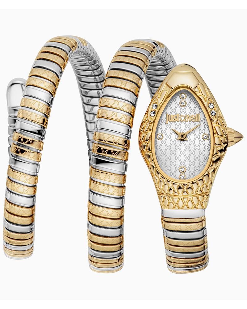 Just Cavalli JC1L374M1055 Aurela Women’s Elegant Oval Silver Dial Stainless Steel Watch